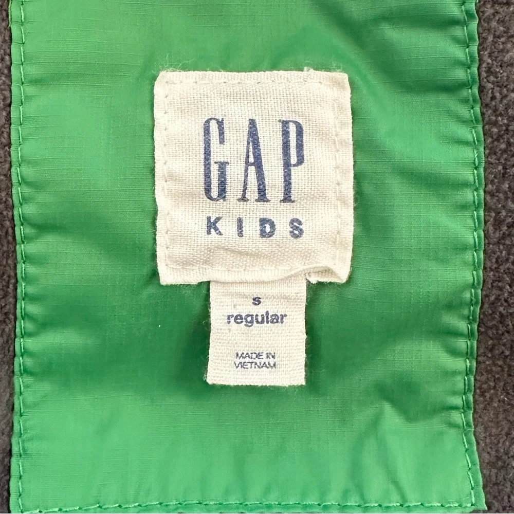 GAPKids Puffer Vest Fleece Lining Full Zip Pockets Green Boys Youth Size Small